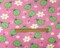 Pink-Green-Multi Polyester Ladybug Floral Printed Polar Fleece Knit Fabric By the Yard